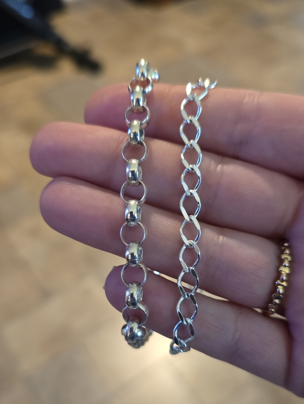 Sterling Silver Women's Link Bracelet Set - Polished Silver